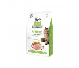 Sausā barība bez graudaugiem Brit Care Grain Free Senior Weight Control vecākiem kaķiem 2 kg