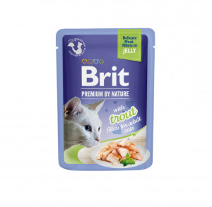 Brit Premium Delicate Trout in Jelly konservi kaķiem ar foreli 85 g
