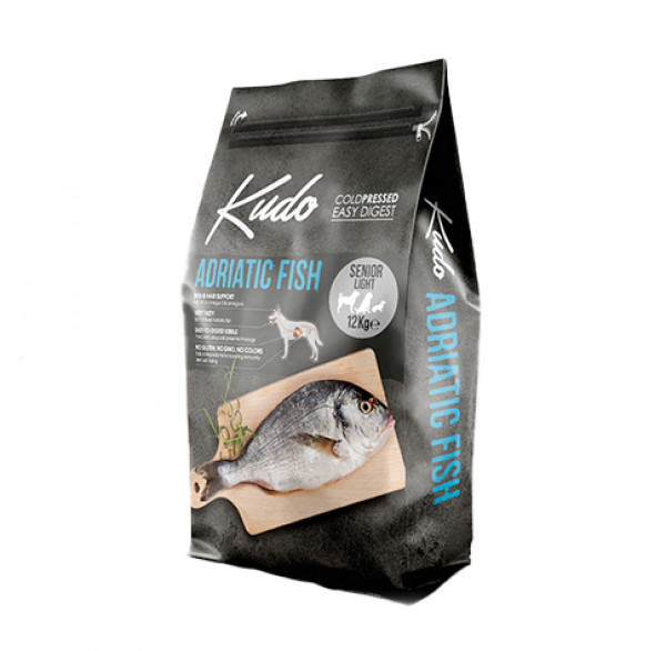 Kudo Adriatic Fish Senior Light sausā suņu barība 12 kg