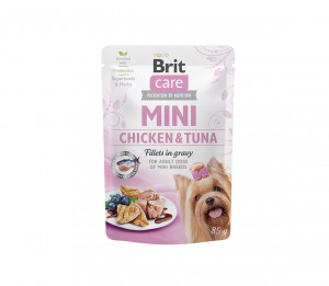 Brit Care Mini Chicken&Tuna fileed kastmes konserv koertele kana ja tuunikalaga 85 g