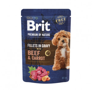 Brit Premium by Nature konservuotas pašaras šunims maiš. Beef&Carrot in Gravy 85 g