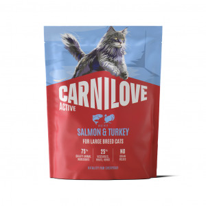 CARNILOVE ACTIVE Cat Salmon & Turkey Large Breeds sausas pašaras katėms 400 g