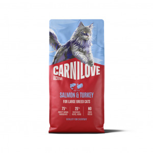 CARNILOVE ACTIVE Cat Salmon & Turkey Large Breeds sausas pašaras katėms 6 kg