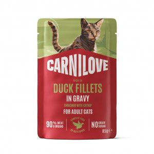 CARNILOVE Gravy rich in Duck enriched with Catnip konservuotas pašaras katėms 85 g