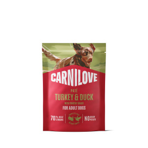 CARNILOVE Paté Turkey & Duck with Timothy Grass konservuotas pašaras šunims 300 g