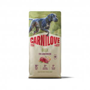 CARNILOVE TRUE FRESH Dog Duck Large Breed sausas pašaras šunims 12 kg