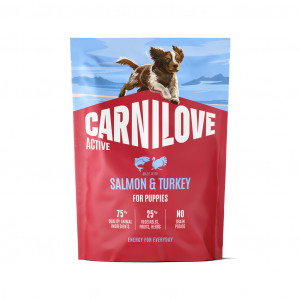 CARNILOVE ACTIVE Dog Salmon & Turkey Puppy sausas pašaras šuniukams 1,5 kg