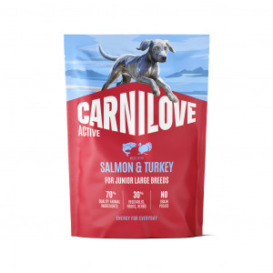 CARNILOVE ACTIVE Dog Salmon & Turkey Junior Large Breeds sausas pašaras jauniems šunims 1,5 kg