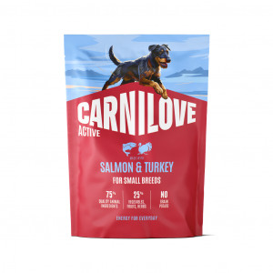 CARNILOVE ACTIVE Dog Salmon & Turkey Small Breed sausas pašaras šunims 1,5 kg
