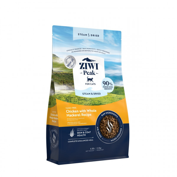Ziwi Peak Steam&Dried Cat Chicken with Whole Mackerel kassi kuivtoit 2,2 kg