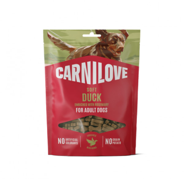 CARNILOVE Soft Snack Duck enriched with Rosemary skanėstai šunims 200 g