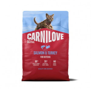 CARNILOVE ACTIVE Cat Salmon & Turkey Kitten sausas pašaras kačiukams 2 kg