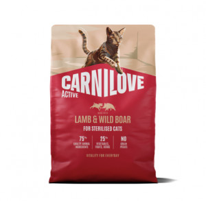 CARNILOVE ACTIVE Cat Lamb & Wild boar Sterilised sausas pašaras katėms 2 kg
