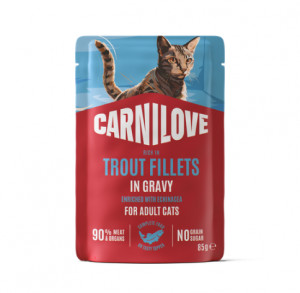 CARNILOVE Gravy rich in Trout enriched with Echinacea konservuotas pašaras katėms 85 g