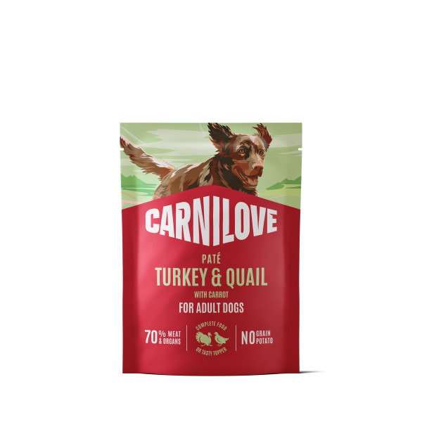 CARNILOVE Dog Paté Turkey & Quail with Carrot täissööt täiskasvanud koertele 300 g