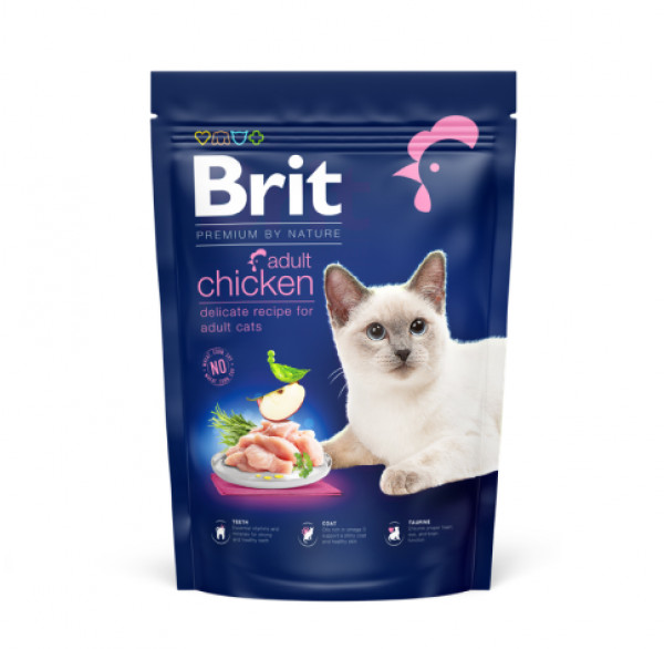 Brit Premium Cat Adult Chicken sausas pašaras katėms 800 g