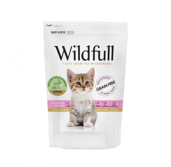 Wildfull Cat Rabbit Kitten sausā barība kaķēniem 400 g