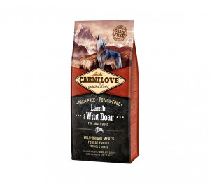 Sausā barība bez graudaugiem Carnilove Lamb&Wild Boar for Adult suņiem, ar jēra gaļu un mežacūkām 12 kg