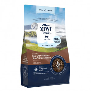 Ziwi Peak Steam&Dried Cat Beef with Southern Blue Whiting sausā kaķu barība 2,2 kg