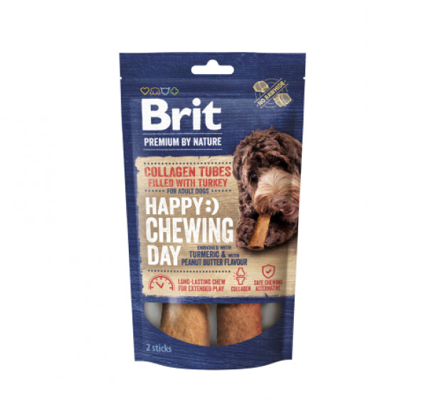 Brit Premium By Nature Dog Collagen Chews Tubes with Turkey skanėstai šunims 80 g