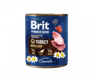 Brit Premium by Nature konservēta suņu barība ar tītaru un aknām 800 g