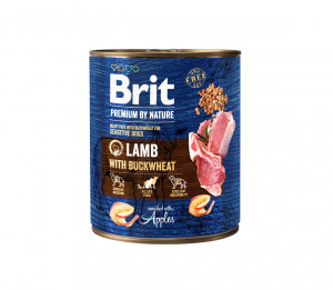 Brit Premium by Nature Lamb with Buckwheat konservi suņiem ar jēra gaļu un griķiem 800 g