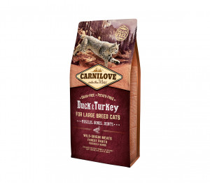 Teraviljavaba kasside kuivtoit Carnilove Duck&Turkey Large Breed pardi ja kalkuniga 2 kg