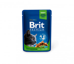 Brit Premium Chicken Slices Sterilized konserv steriliseeritud kassidele kanaga 100 g x 24 tk