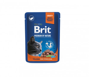 Brit Premium konservai katėms maiš. Salmon for Sterilised 100 g x 24