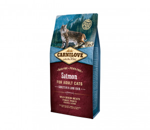 Sausā barība bez graudaugiem Carnilove Salmon Adult Sensitive&Long Hair garspalvainiem kaķiem 2 kg