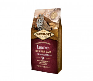 Teraviljavaba kuivtoit Carnilove Reindeer Adult Energy&Outdoor aktiivsetele kassidele ulukilihaga 2 kg