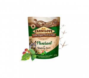 Konservi Carnilove Pate Pheasant with Raspberry Leaves suņiem ar fazānu un aveņu lapām 300 g